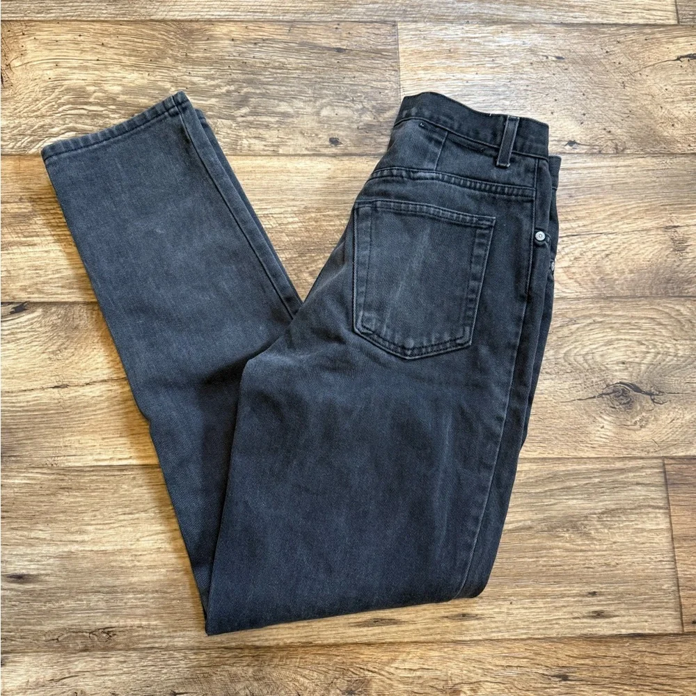 Vintage 90s Faded Black High Waisted Slim Leg Jeans - Picture 1 of 8